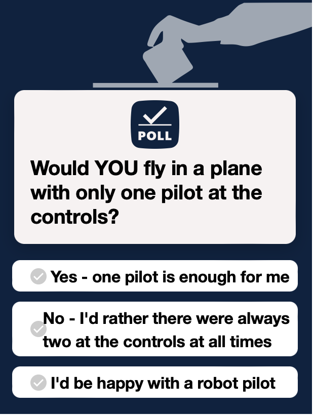 Daily Mail: Would YOU be happy flying in a plane with only one pilot at the controls?